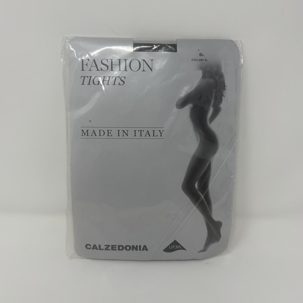 Calzedonia Plaid Lycra Fashion Tights Made in Italy Black Size S 1–2
